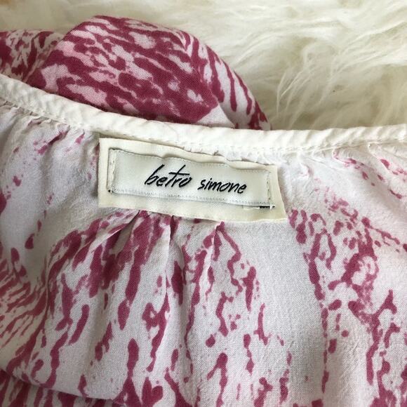 BETRO SIMONE Red Splatter Blouse Tunic Abstract Boho Knit - Picture 3 of 6